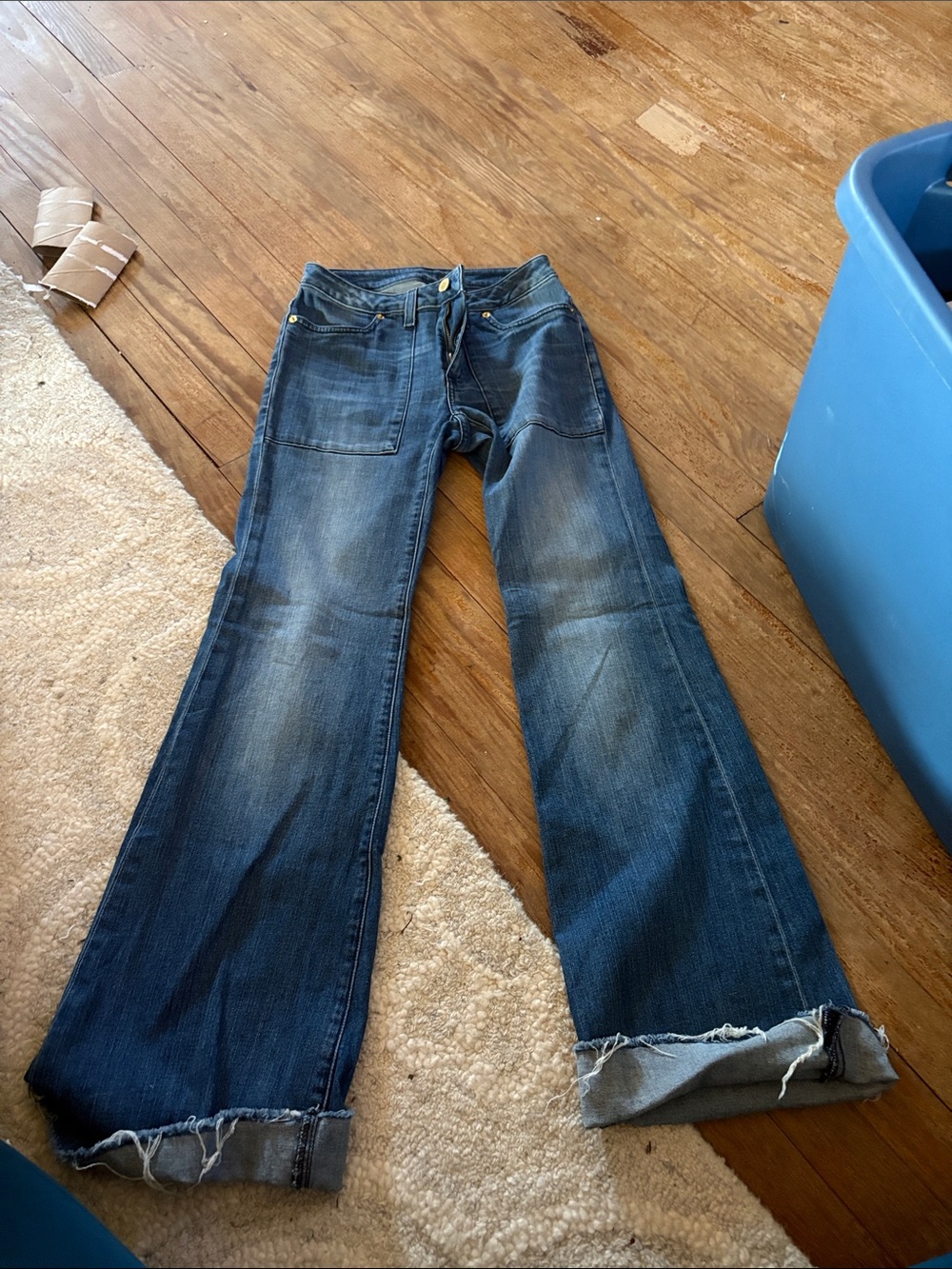 Michael Kors Dark Blue Wide Leg Flared Jeans
